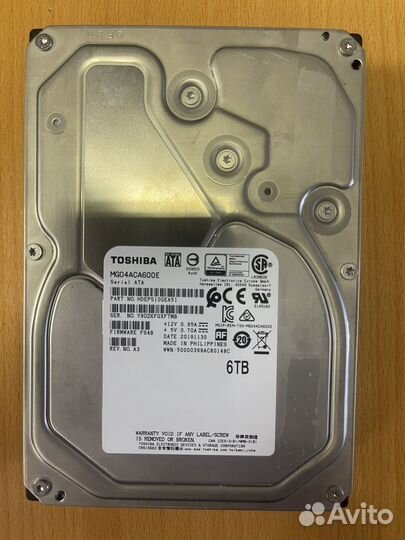 Жесткий диск HDD 6tb (Toshiba), 7200RPM