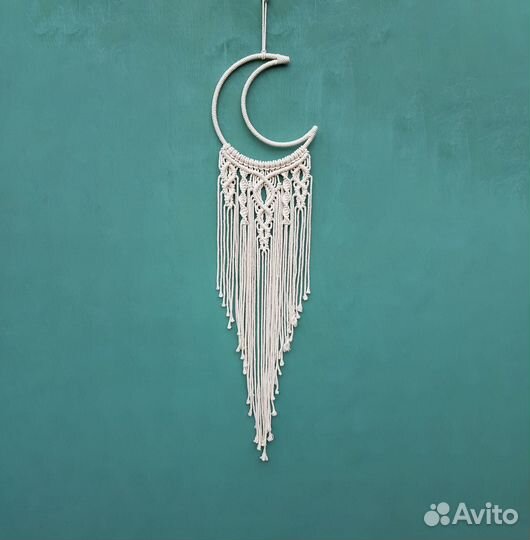 Макраме панно на стену луна полумесяц