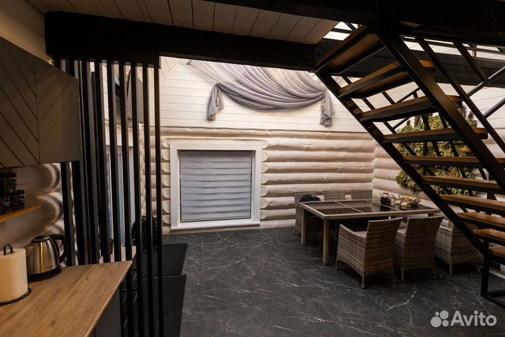 Русская баня с горячим чаном и купелью