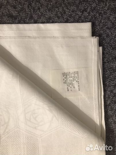 Скатерть белая льняная с хлопком