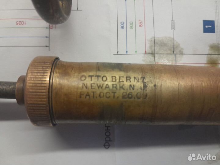Старая паяльная лампа , клеймо otto bernz