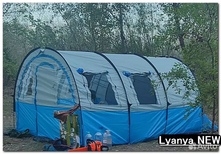 Палатка 4 местная с тамбуром новая