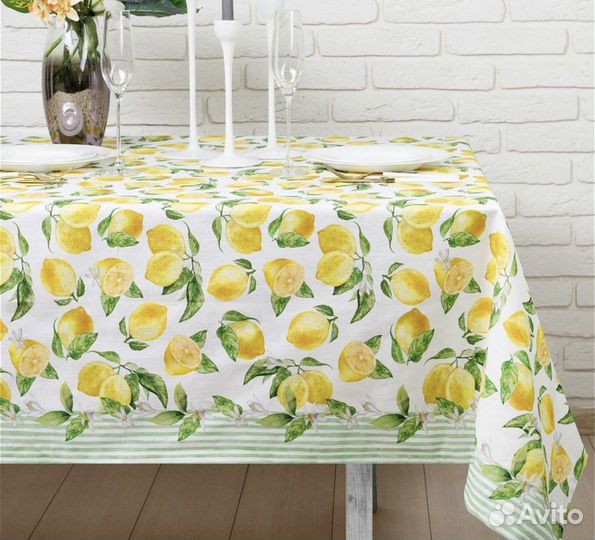 Скатерть хлопок этель 110*147 см лимоны