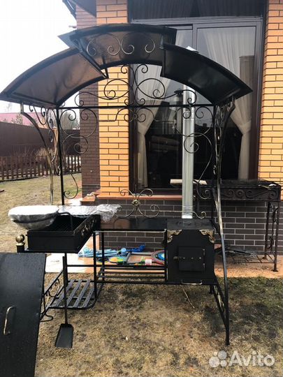 Мангал кованый с печкой