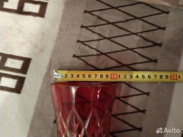 Ваза для цветов СССР из цветного стекла