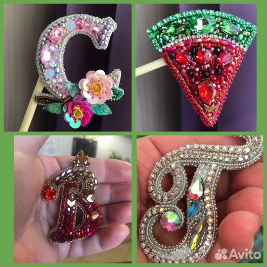 Броши ручной работы в ассортименте (3 фото)