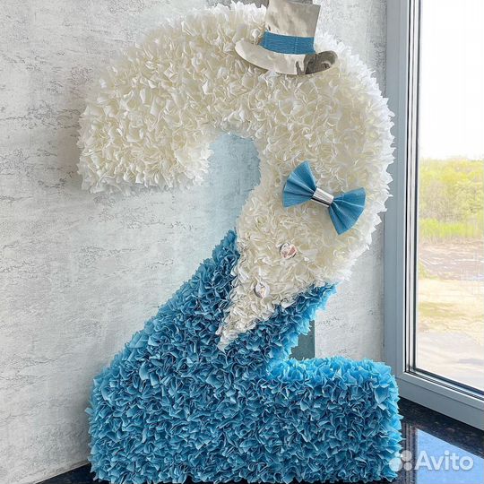 Объемные цифры, буквы, шары из цветов, гирлянды