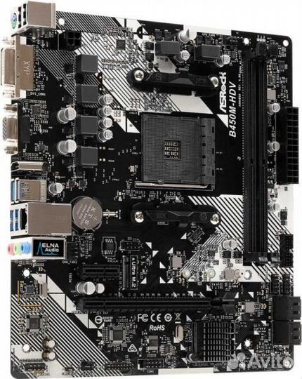 Материнская плата Asrock B450M-HDV R4.0 Soc-AM4 AM