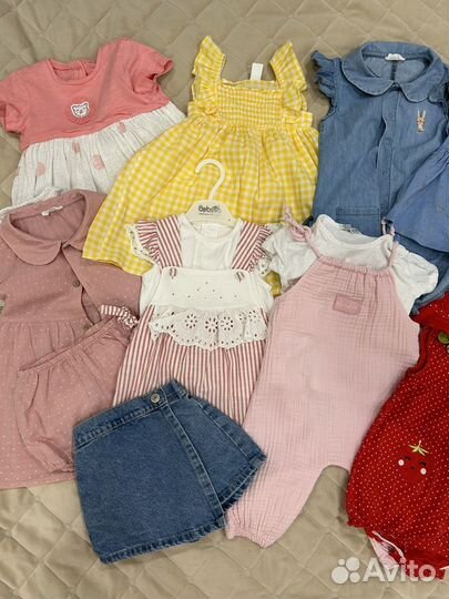 Летняя одежда на двочку 86