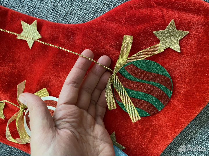 Новогодний декор сапог на камин/ на дверь/на стену