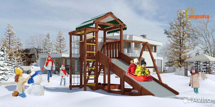 Игровая площадка Савушка 4 сезона Мастер 5 Махагон