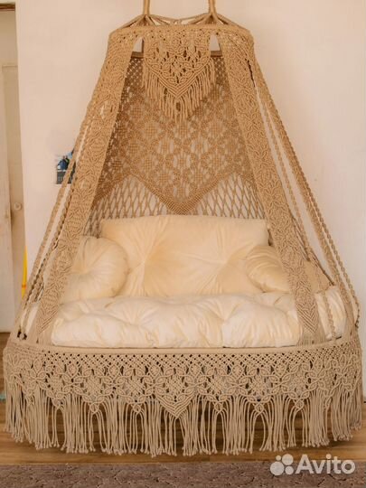 Подвесное кресло, диван в технике макраме