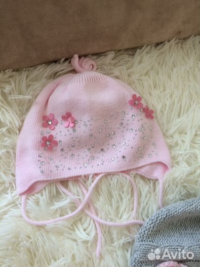 Шапки 46-48 см; 48-50 см на 1-2 года