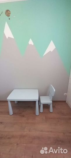 Детский стол и стул IKEA маммут