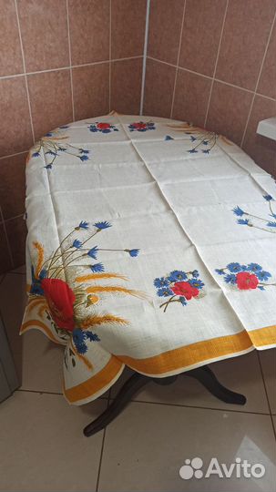 Новая скатерть лен СССР 130х125 см