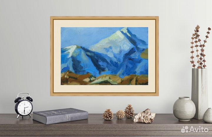 Горный пейзаж. Картина маслом на холсте