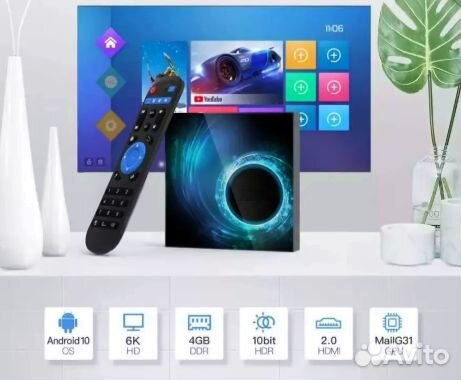 Тв приставка Андроид 32/4 Гб. WiFi 5G и Bluetooth