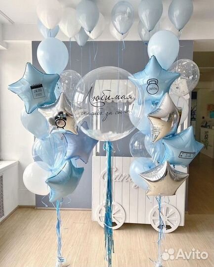 Гелиевые воздушные шары на выписку из роддома