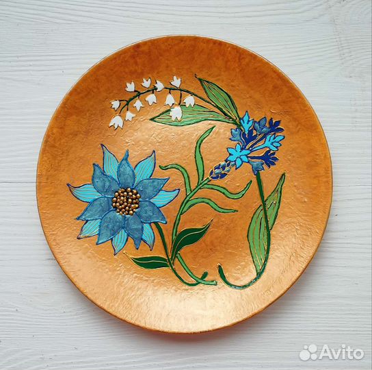 Декоративная настенная тарелка ручная работа