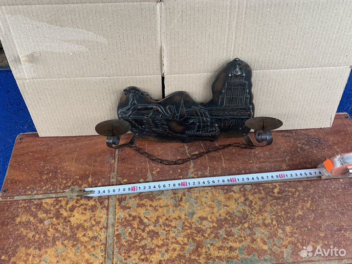 Подсвечник, панно Псков силумин СССР