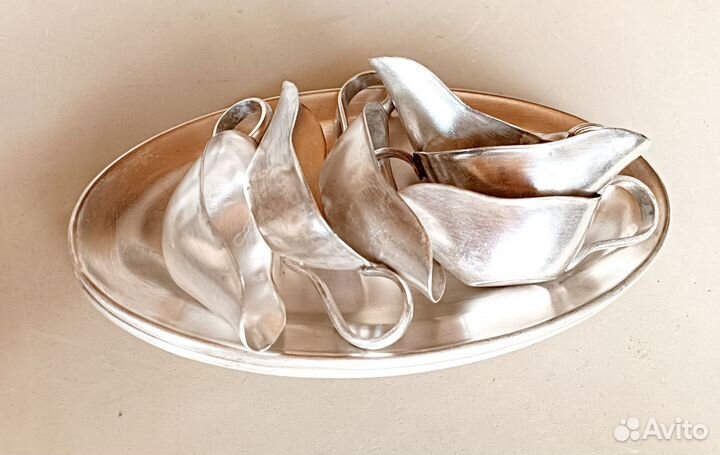 Кольчугинский мельхиор блюдо и соусник СССР, ретро