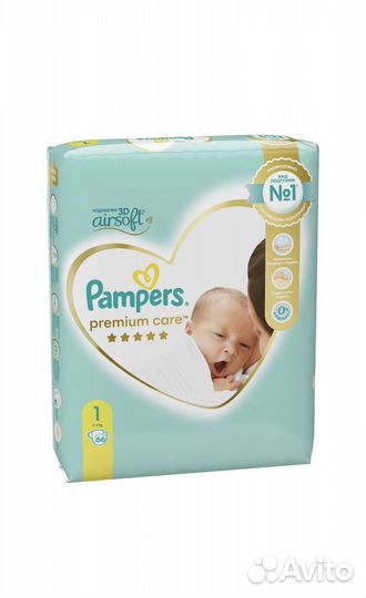 Подгузники Pampers Premium Care для новорожденных
