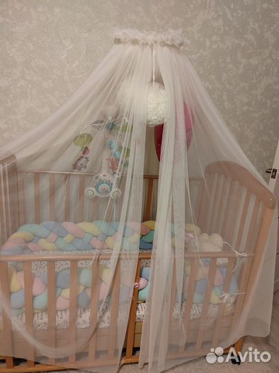 Балдахин 9 метром, 2 шикарный помпона + держатель