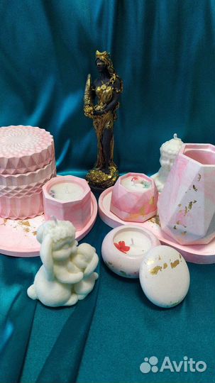 Шкатулки,свечи,вазы, подставки из гипса