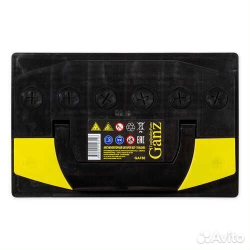 Ganz GA750 Аккумулятор 75 А/ч Обратная 278x175x190 EN680 А