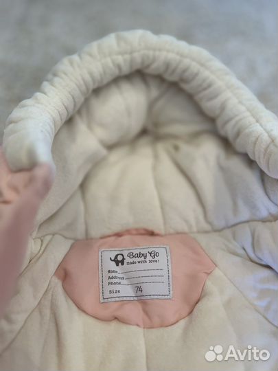 Зимний комбинезон для девочки 74