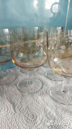 Бокалы из цветного стекла СССР