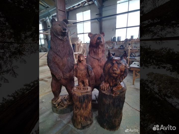 Резная фигура из дерева / ручная работа