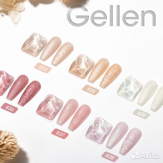 Гель-лаки для ногтей pearl gel 6 шт 8 мл Розовый п