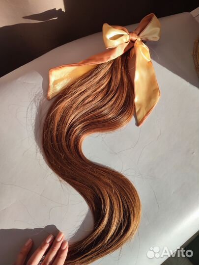 Рыжие натуральные волосы 60 см в капсуле