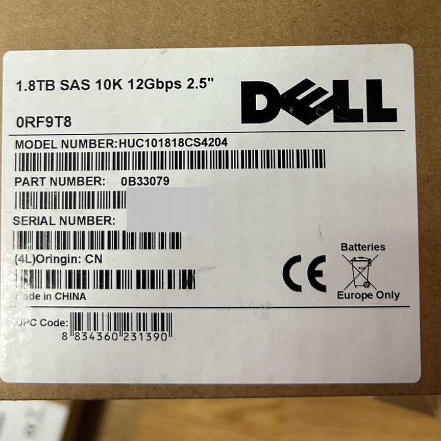 [RF9T8] Жесткий Диск Dell 1.8tb Sas 2.5 G11 G12 Rf9t8