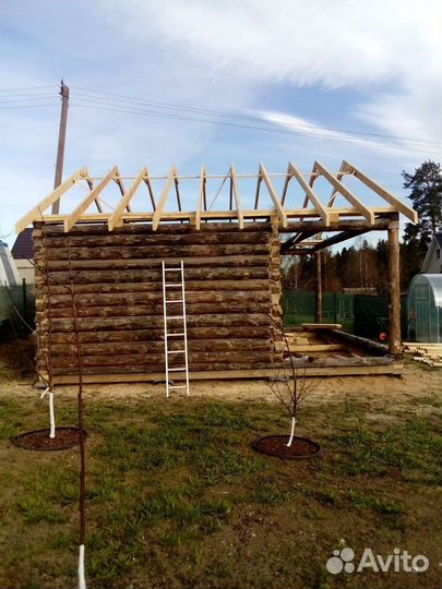 Сруб бани из бревна 6х4+2 с доставкой