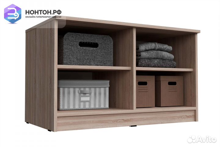 Тумба-антресоль Челси дуб сонома / белый глянец