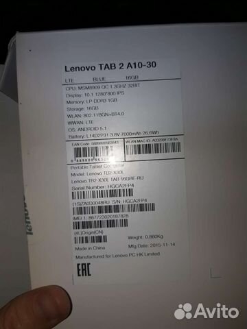 Планшет Lenovo tab 2 a10-30