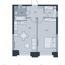 2-к. квартира, 48,4 м², 9/34 эт.