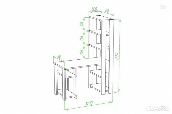 Стол компьютерный Slim стн-180/120 В