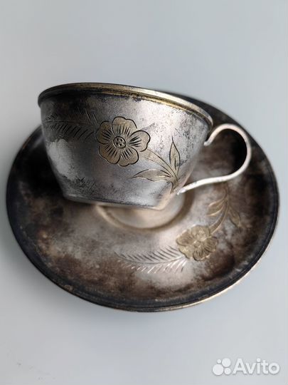 Кофейная пара, мельхиор, штихиль. СССР