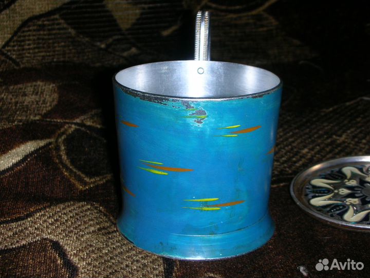 Подстаканник с подставкой, эмаль, алюминий, СССР