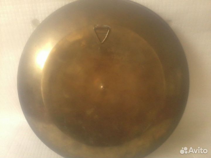 Тарелка бронзовая, цветная эмаль, Индия