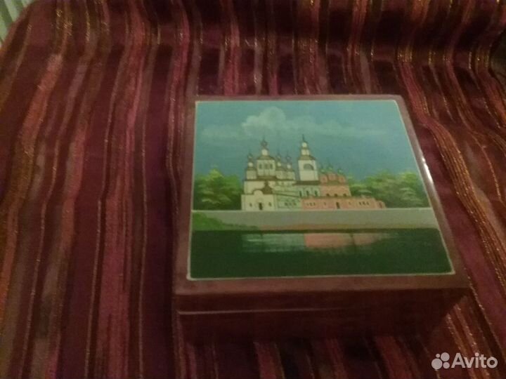 Шкатулка деревянная 13х13х5 Великий Устюг