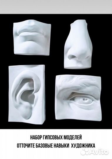 Гипсовые фигуры для рисования 4 штуки Нос Давида