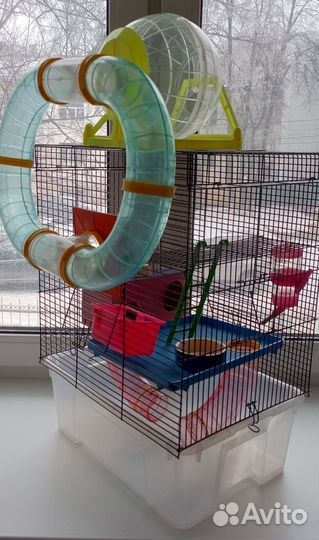 Клетка для хомяка большая + наполнители и прочее