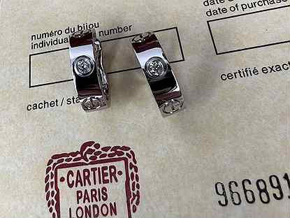 Cartier серьги белое золото с бриллиантами