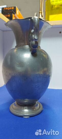 Антикварная оловянная ваза j.l.h