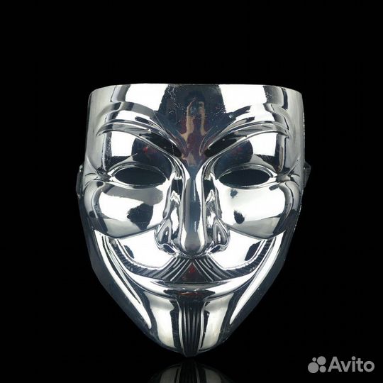 Маска Гая Фокса чёрная (Анонимуса)