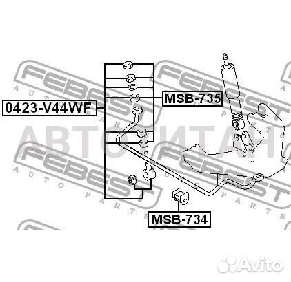 Стойка стабилизатора перед прав/лев mitsubishi pajero V20-50 1990.10-1999.11 (JPN) Febest 0423V44WF